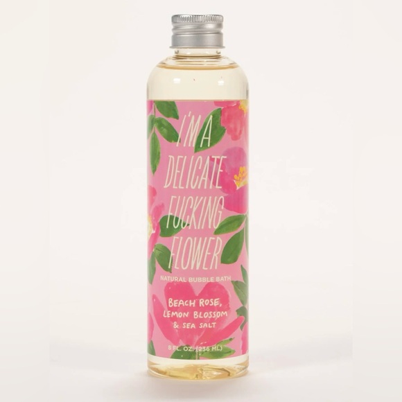 I'm a Delicate Fucking Flower Natural Bubble Bath - Rose, Lemon Sea Salt Blue Q - Picture 1 of 2